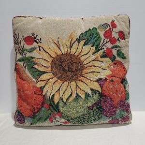 Sunflower  tapestry throw decorative pillow 15 x 14, interchangeable